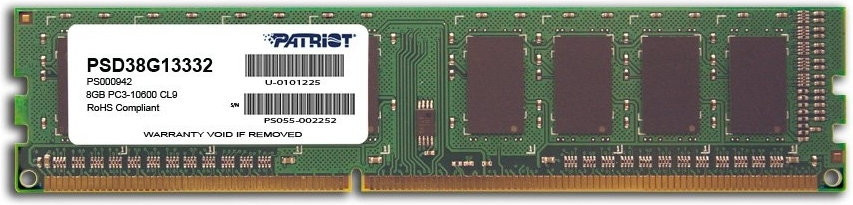 Оперативная память Patriot Signature 8GB DDR3 PC3-10600 (PSD38G13332)