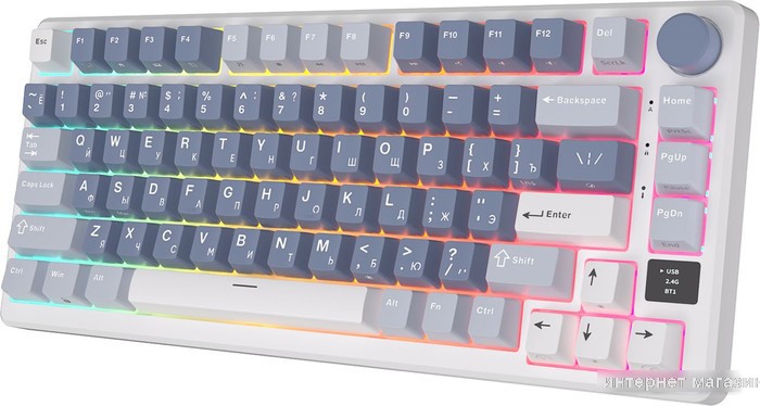 Беспроводная клавиатура Royal Kludge RK-M75 RGB Ocean Blue (RK Silver)