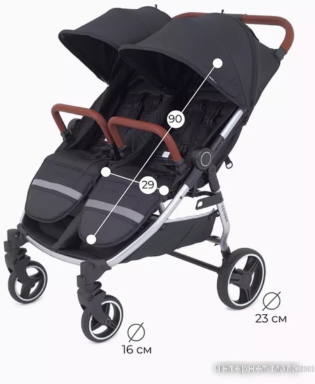 Коляска прогулочная «книга» Rant Mowbaby Tandem MB170 (black)