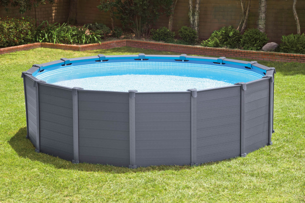 Каркасный бассейн Intex Graphite Gray Panel 26384 (478х124)