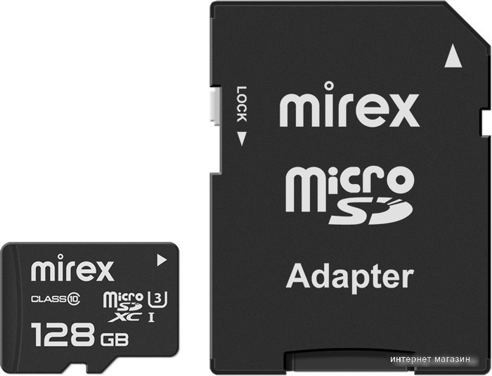 Карта памяти Mirex microSDXC 13613-AD3UH128 128GB (с адаптером)