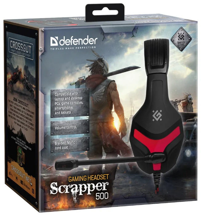 Наушники Defender Scrapper 500 (черный/красный)