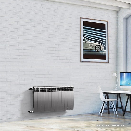 Биметаллический радиатор Royal Thermo BiLiner 500 Silver Satin (4 секции)