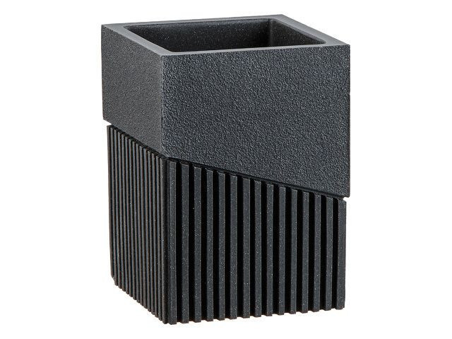 Стакан для зубной щетки и пасты Perfecto Linea 35-618303 (черный)