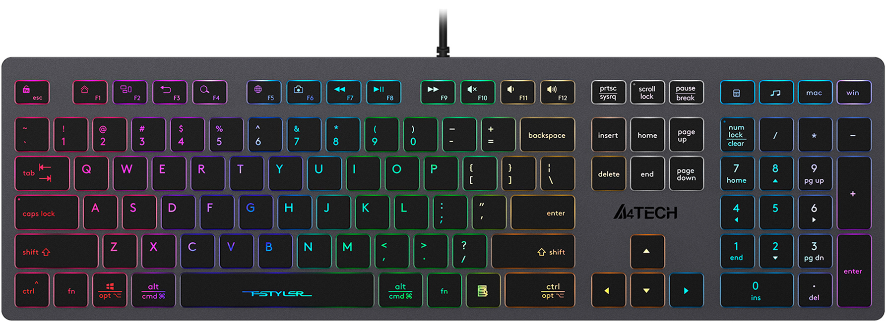 Клавиатура A4Tech Fstyler FX60 (белая подсветка)