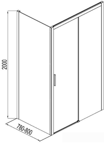 Душевая стенка Aquanet Pleasure AE60-F-80H200U-BT 80 (прозрачное стекло)