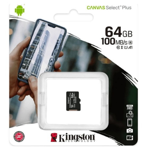 Карта памяти Kingston Canvas Select Plus microSDXC 64GB