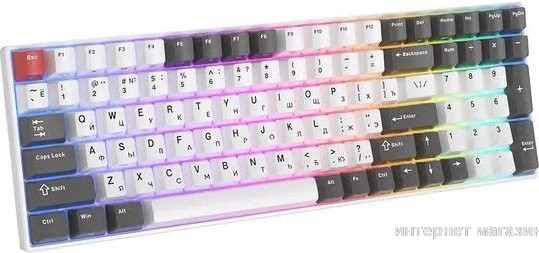Клавиатура Royal Kludge RK100 RGB (белый/серый, RK Red)