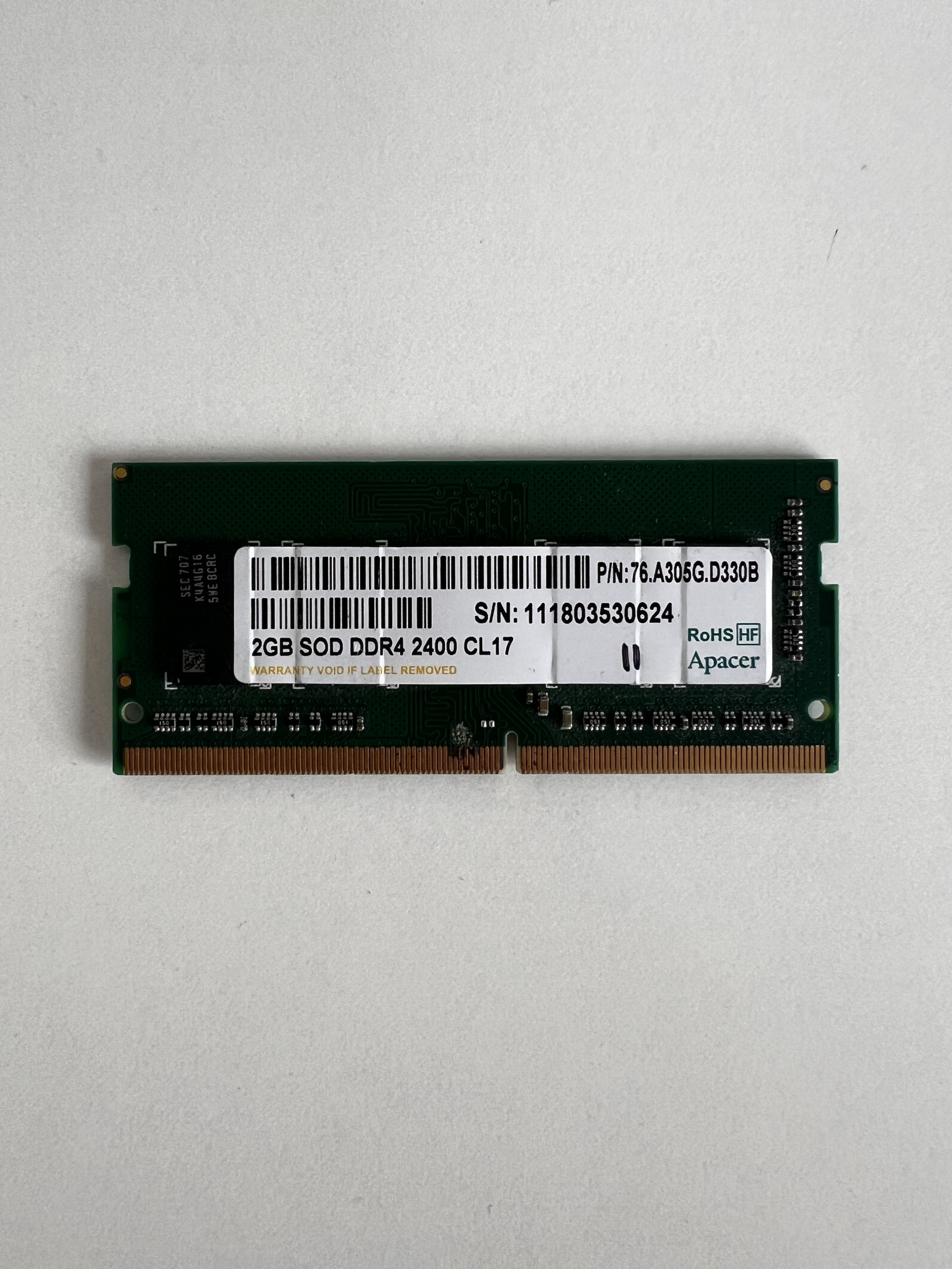 Оперативная память Apacer 2GB DDR4 SOD 2400 CL17 (уценка)