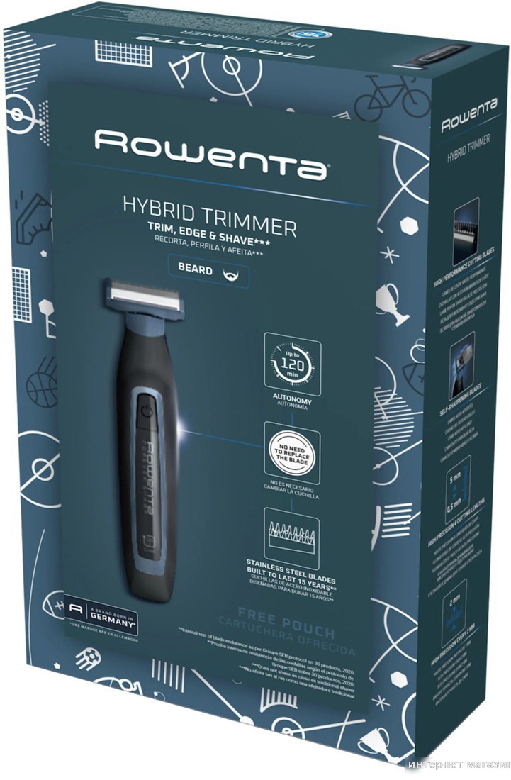 Триммер для бороды и усов Rowenta Sport Forever Sharp TN6011F0