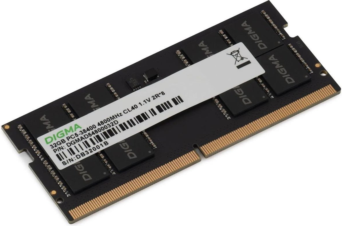 Оперативная память Digma 16ГБ DDR5 SODIMM 4800 МГц DGMAS54800016S