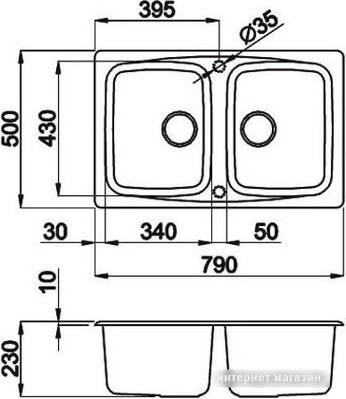 Кухонная мойка Elleci Master 350 Ghisa 70