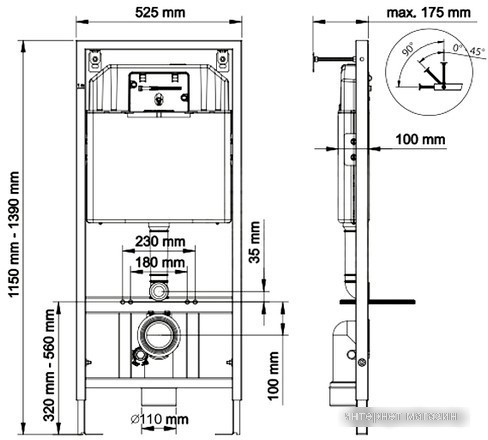 Инсталляция для унитаза Berges Wasserhaus Novum 525 040000