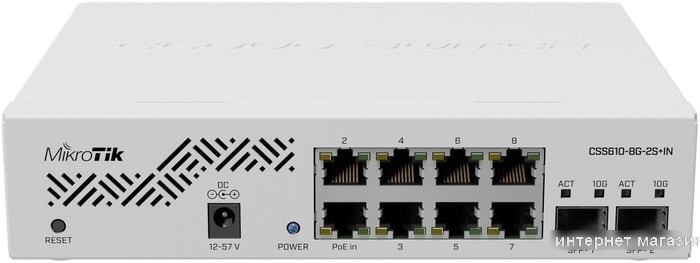 Настраиваемый коммутатор Mikrotik CSS610-8G-2S+IN