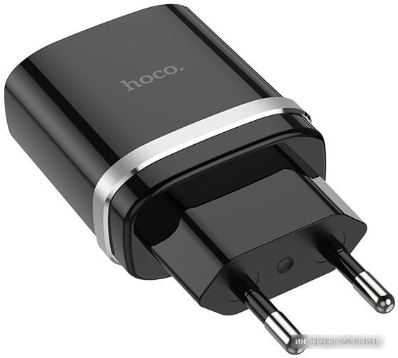Сетевое зарядное Hoco C12Q Smart (черный)