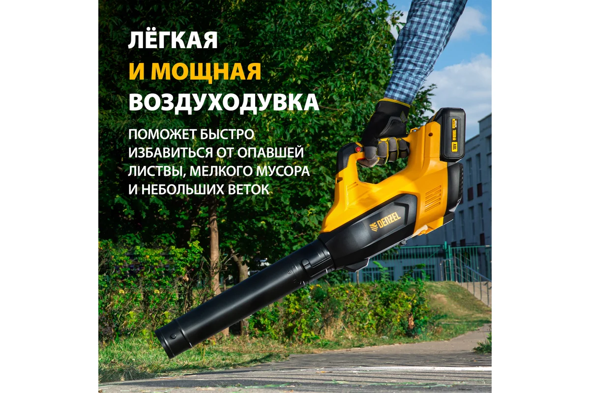 Ручная воздуходувка Denzel RB180-36 59610 (с 2-мя АКБ)