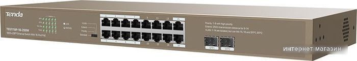 Неуправляемый коммутатор Tenda TEG1118P-16-250W