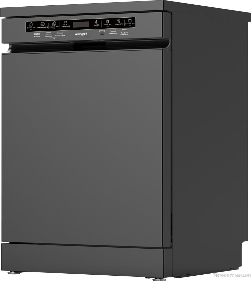 Отдельностоящая посудомоечная машина Weissgauff DW 6038 D Dual Wash Black