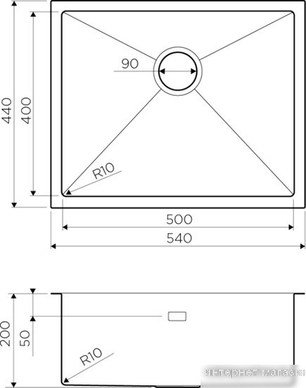 Кухонная мойка Omoikiri Taki 54-U/IF-LG