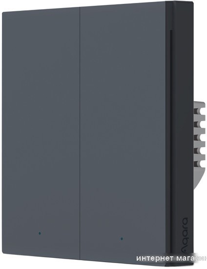 Выключатель Aqara Smart Wall Switch H1 двухклавишный без нейтрали (графит)