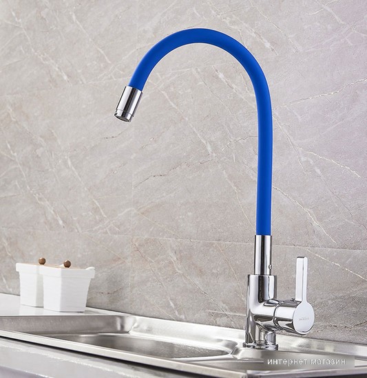 Смеситель Ledeme H98 L4898-6 (синий/хром)