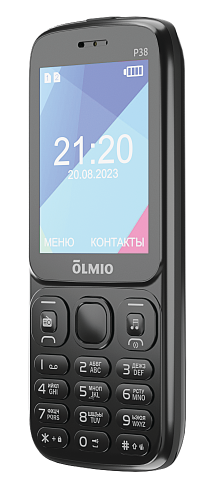 Кнопочный телефон Olmio P38 (черный)