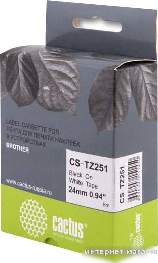 Картридж-лента для термопринтера CACTUS CS-TZ251 (аналог Brother TZ251)