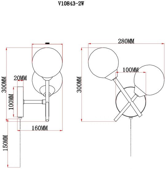 Бра Moderli Molecule V10843-2W