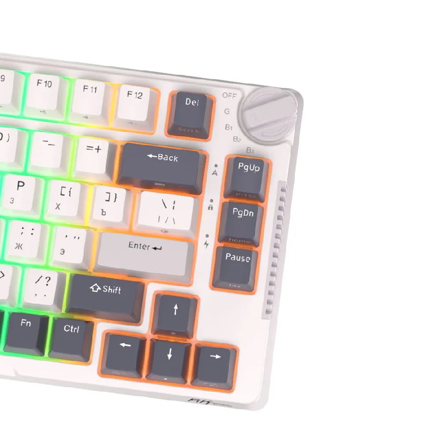 Беспроводная клавиатура Royal Kludge RK-H81 RGB (белый, RK Cyan)