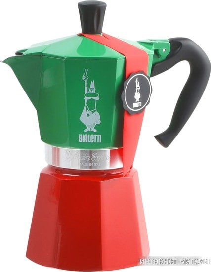 Гейзерная кофеварка Bialetti Moka Express Tricolor (6 порций)