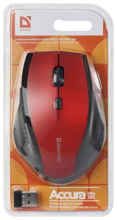 Мышь Defender Accura MM-365 (красный)