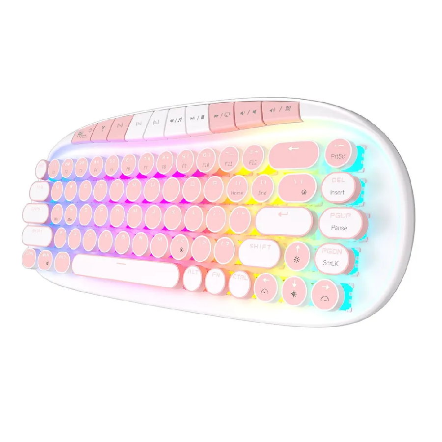 Беспроводная клавиатура Royal Kludge RK Round RGB (белый, RK Pink)