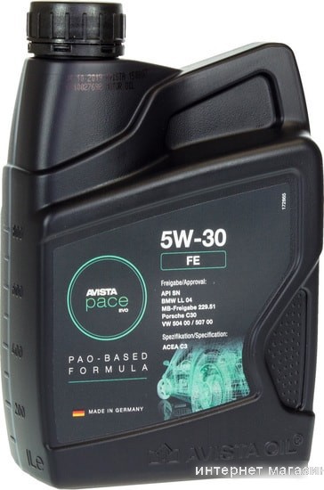Моторное масло Avista pace EVO FE 5W-30 1л