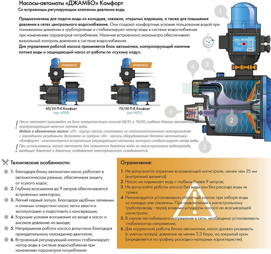 Установка повышения давления Джилекс Джамбо 70/50 П-К Комфорт