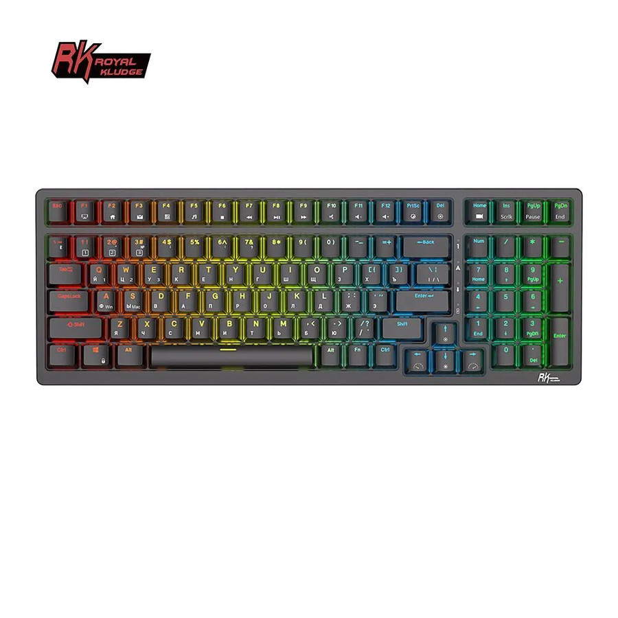 Беспроводная клавиатура Royal Kludge RK98 RGB (черный, RK Brown)