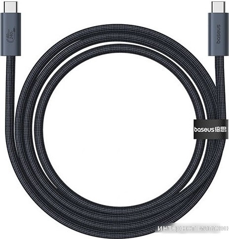 Кабель Baseus Flash Series 2 USB4 Full Featured Data Cable 240W USB Type-C - USB Type-C (1 м, черный)