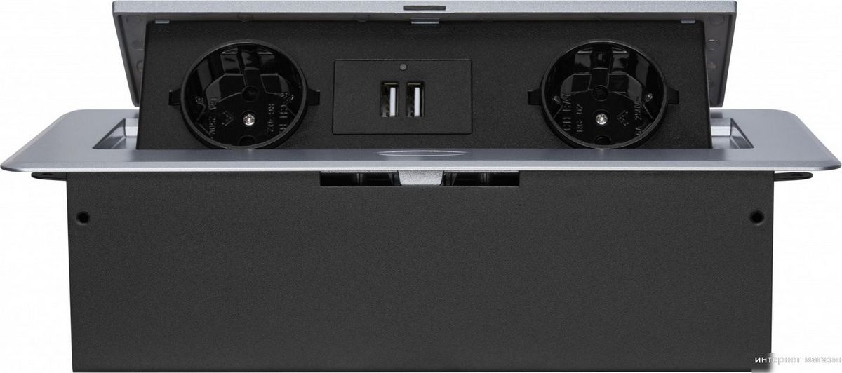 Сетевой фильтр CACTUS CS-SOCKET-EU/USBA-GY