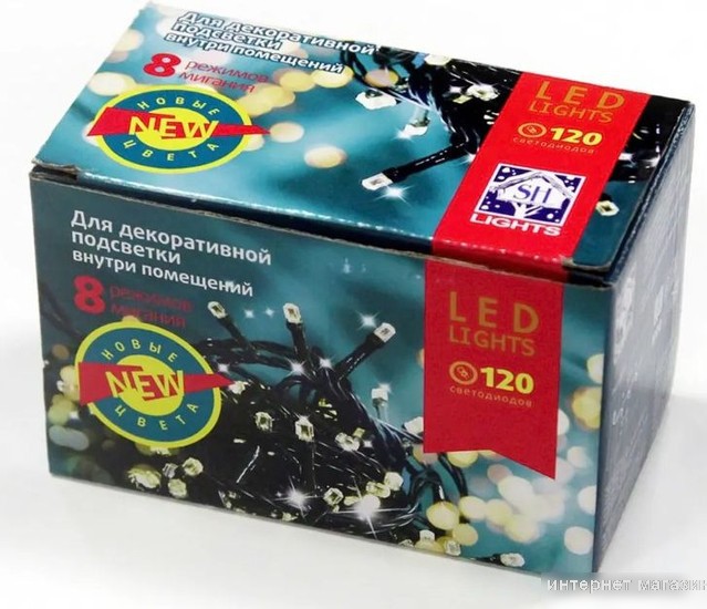 Новогодняя гирлянда SHLights Кристалл DC-ILD120-CGL (12 м)