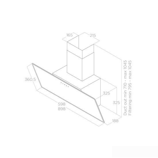 Кухонная вытяжка Elica Shire WH/A/90 No Plug PRF0144002A