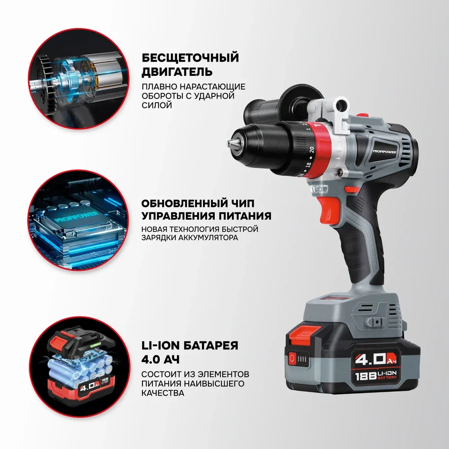 Profipower MKDHP-18V (с 2-мя АКБ, кейс)