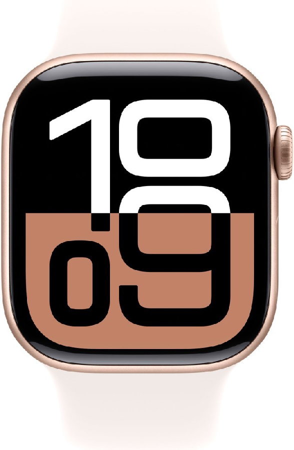 Умные часы Apple Watch Series 10 42 мм (алюминиевый корпус, розовое золото/легкие румяна, спортивный силиконовый ремешок S/M)