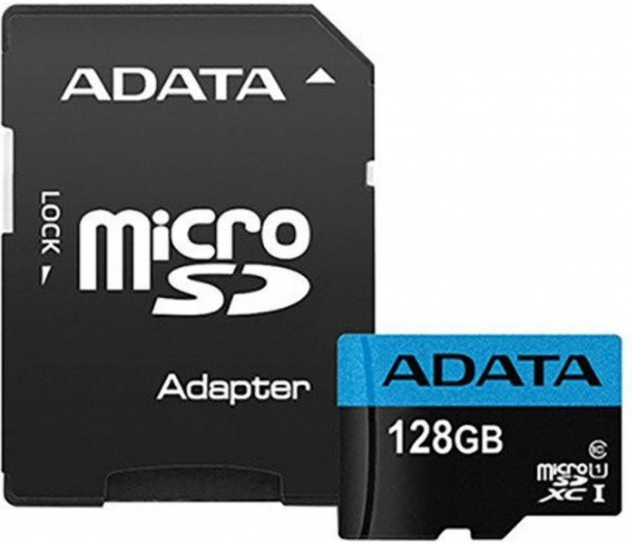 Карта памяти A-Data Premier AUSDX128GUICL10A1-RA1 microSDXC 128GB (с адаптером)