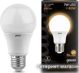 Светодиодная лампа Gauss E27 7Вт 2700K [102502107]
