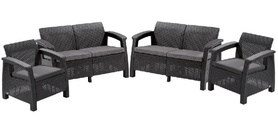 Набор садовой мебели Keter Corfu Rest Set 241725 (графит)