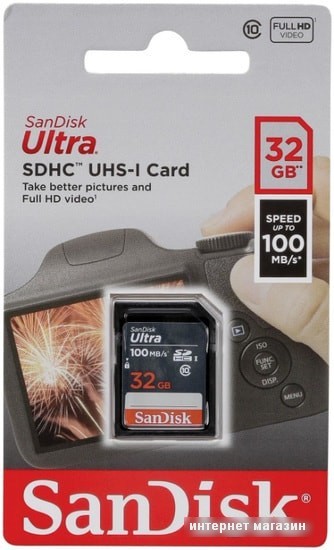 Карта памяти SanDisk Ultra SDHC SDSDUNR-032G-GN3IN 32GB