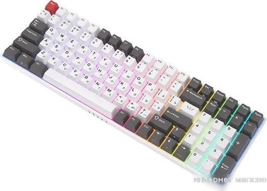 Клавиатура Royal Kludge RK100 RGB (белый/серый, RK Red)