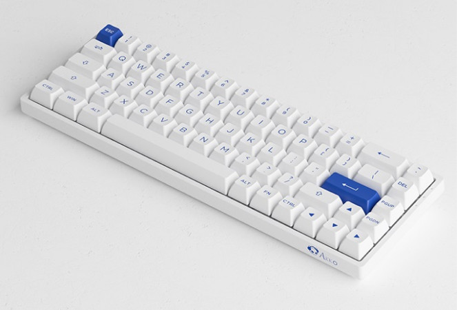 Клавиатура Akko 3068B Plus White & Blue (Akko CS Jelly Pink)