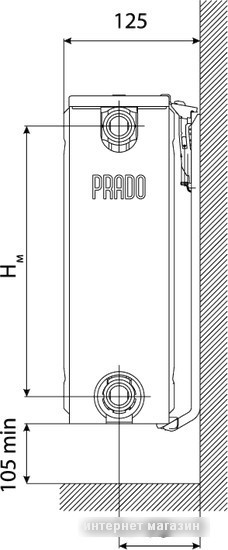Стальной панельный радиатор Prado Universal тип 22 500x1000