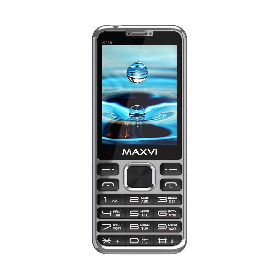 Кнопочный телефон Maxvi X10i (серебристый металлик)