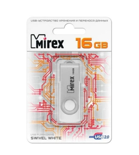 USB Flash Mirex SWIVEL WHITE 16GB (13600-FMUSWT16)